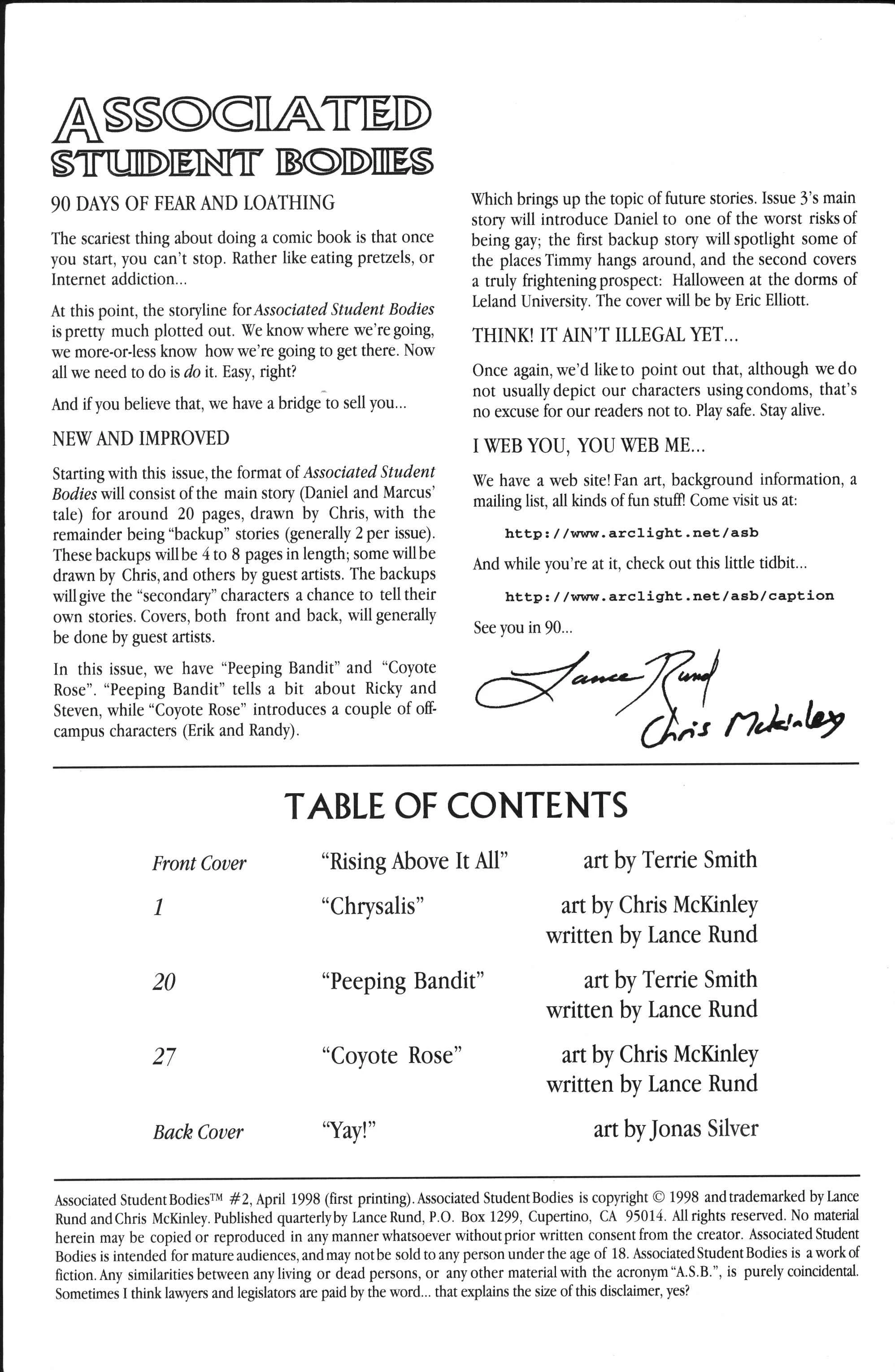 Associated Student Bodies - Issue Two — page 1