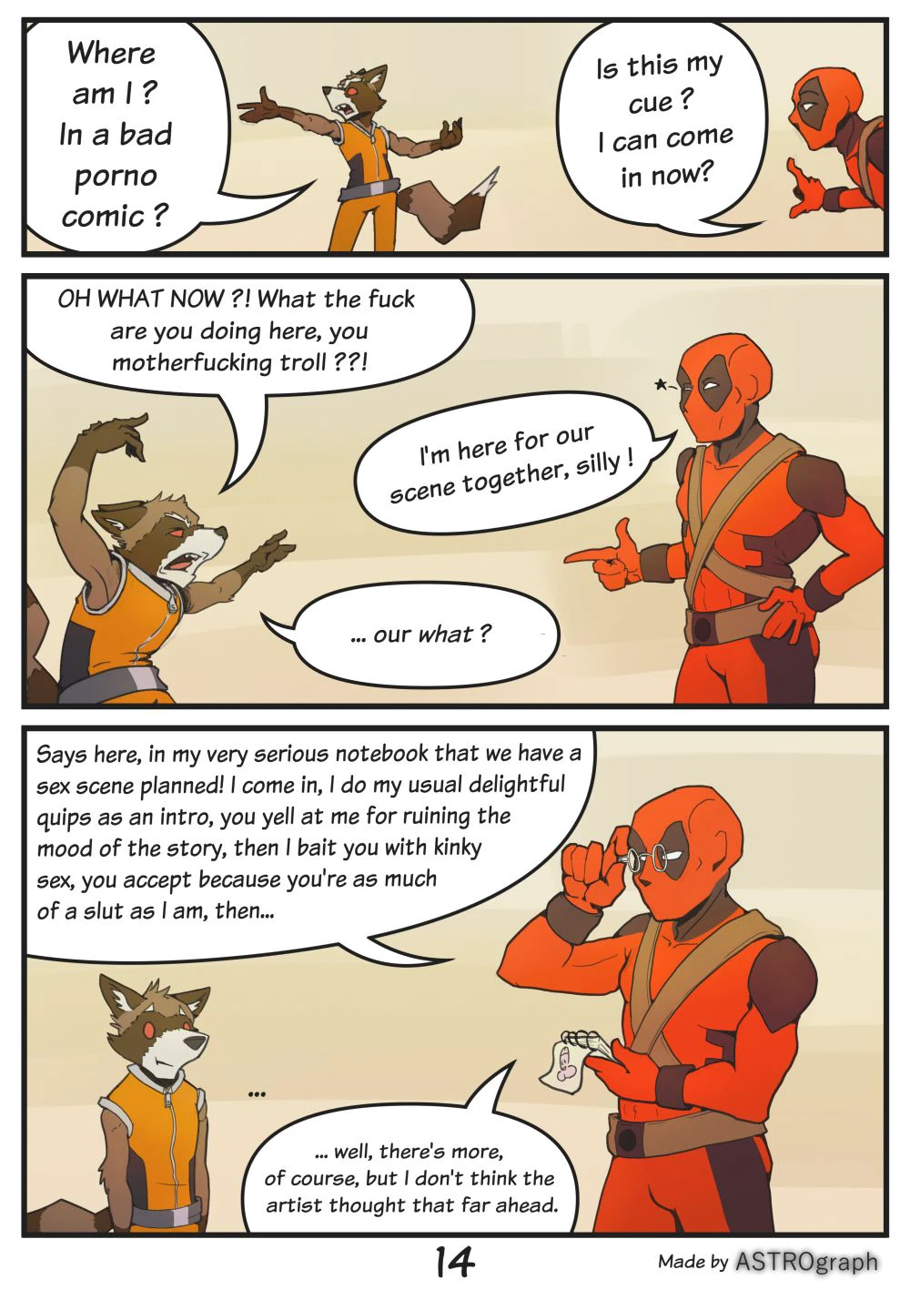 Rocket Raccoon in "Overabunded" — page 14