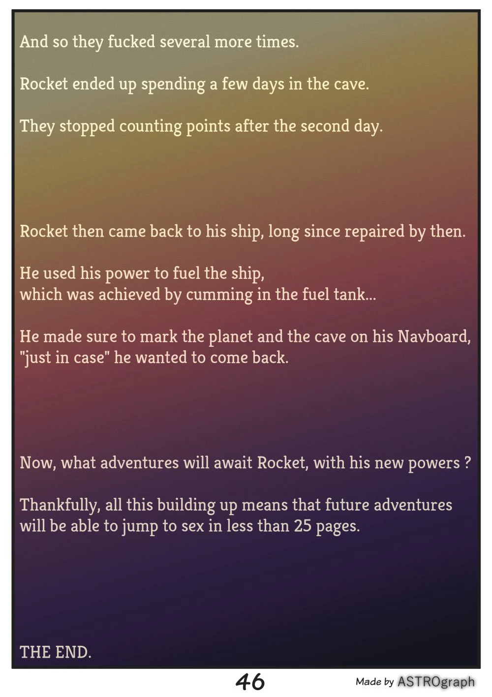 Rocket Raccoon in "Overabunded" — page 46